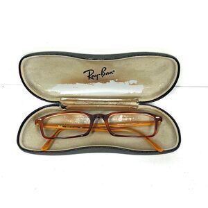 RAY BAN Unisex Reading Glasses Case Orange with Brown Frame ONLY RB 5010 HTF